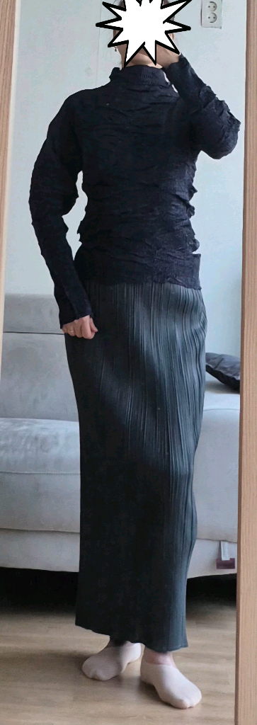 이세이미야케 플리츠 플리즈 ISSEYMIYAKE 블라우스+플리츠롱스커트--4