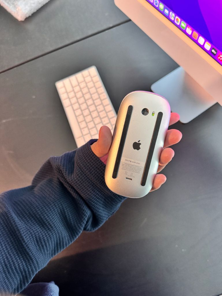 애플 아이맥 m1 24인치 2021 블루 이미지