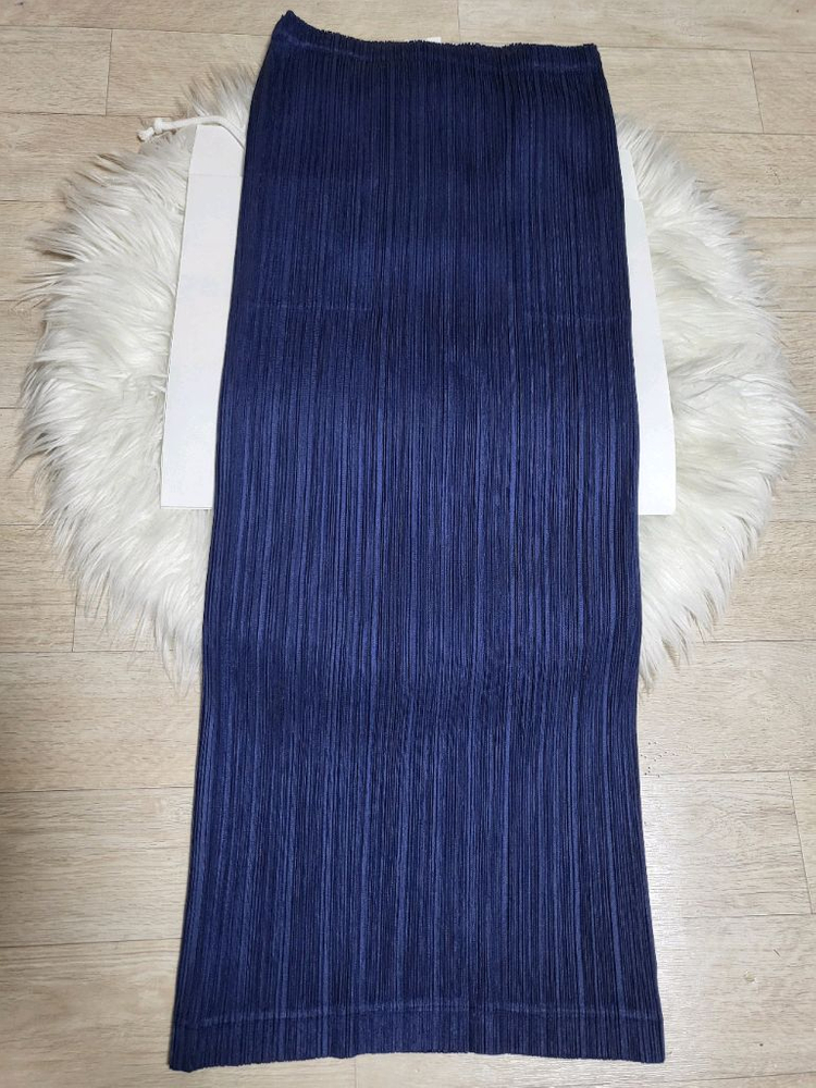이세이미야케 플리츠플리즈 스커트 시커 바텀1 스커트 네이비 5사이즈--4