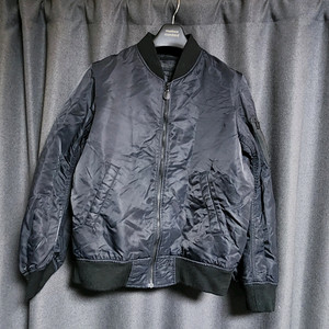 [L] 유니클로 MA-1 항공점퍼 블랙 블루종 자켓 #TH