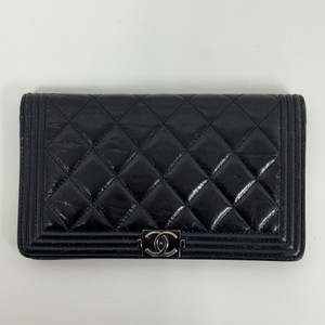 샤넬 보이 퀼팅 블랙 장지갑