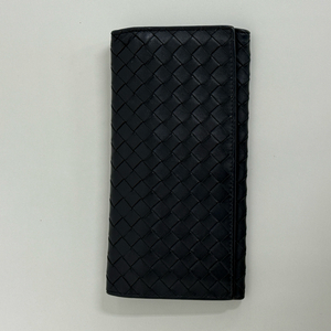 보테가 베네타 블랙 가죽 장지갑