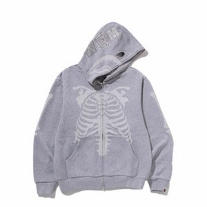 [2XL]베이프 스켈레톤 샤크 후드 그레이