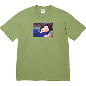 [L] 슈프림 스노우 화이트 티셔츠 모스 24fw