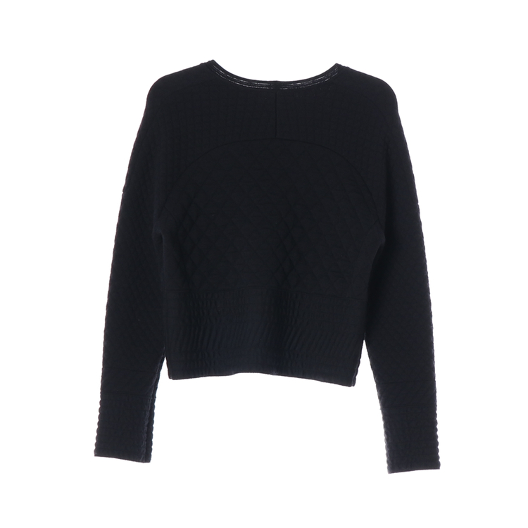 시스템 울95% 블랙 퀼팅 브이넥 집업 니트 가디건 S 이미지