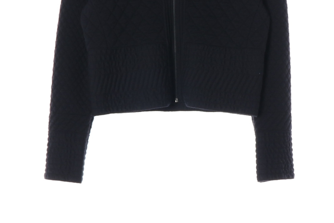 시스템 울95% 블랙 퀼팅 브이넥 집업 니트 가디건 S 이미지