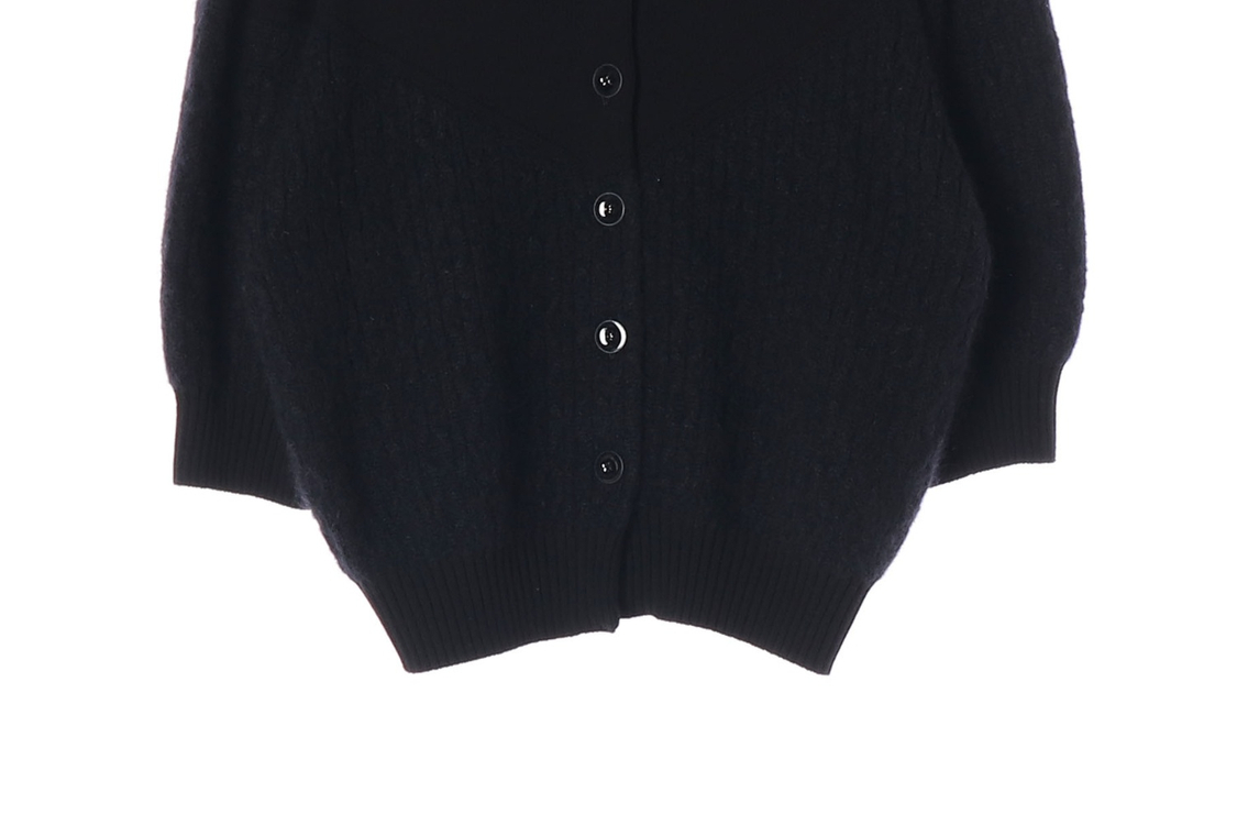 시스템 22FW 모헤어 울 블랙 오버핏 라운드 니트 가디건 S 이미지