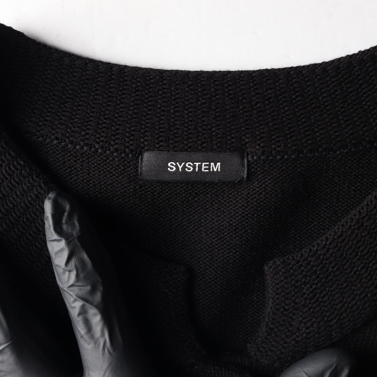 시스템 22FW 모헤어 울 블랙 오버핏 라운드 니트 가디건 S 이미지