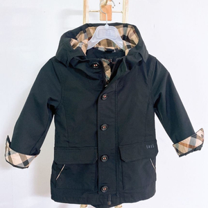 (키즈110(5Y)닥스키즈체크배색블랙후드자켓 이미지