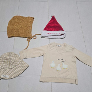 아기 옷 모자 세트 (곰두부, 밍크뮤) 이미지