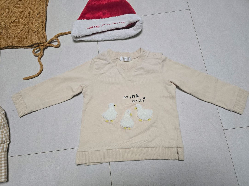 아기 옷 모자 세트 (곰두부, 밍크뮤) 이미지