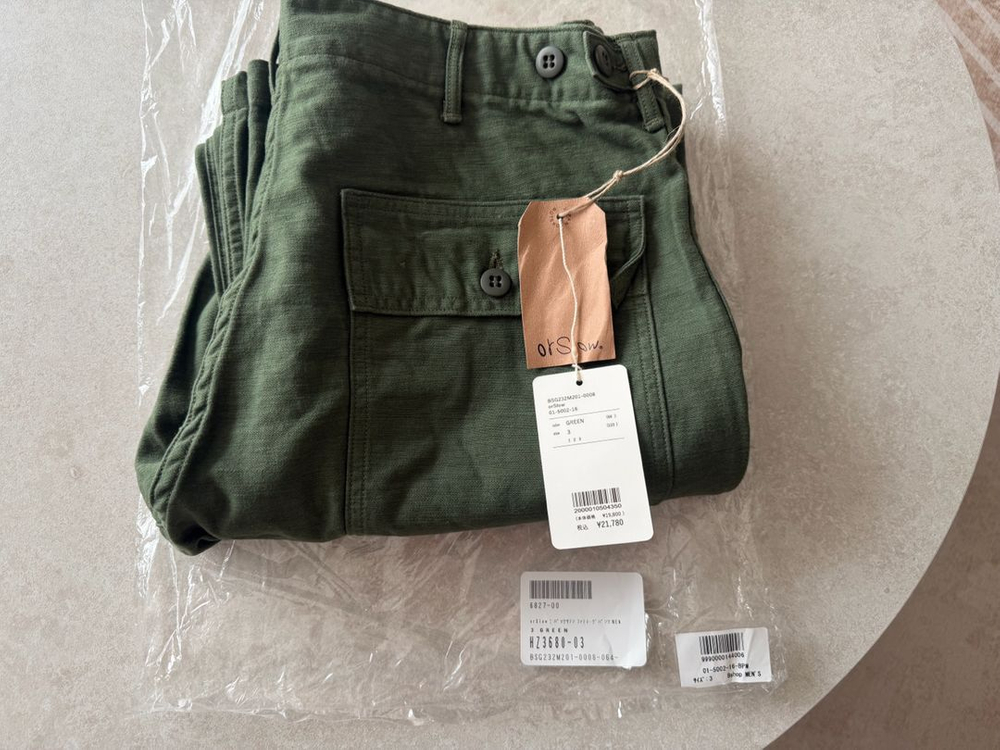 새상품_사이즈 3 오어슬로우 퍼티그 팬츠 오리지널핏 그린 US Army Fatigue Original Fit--1