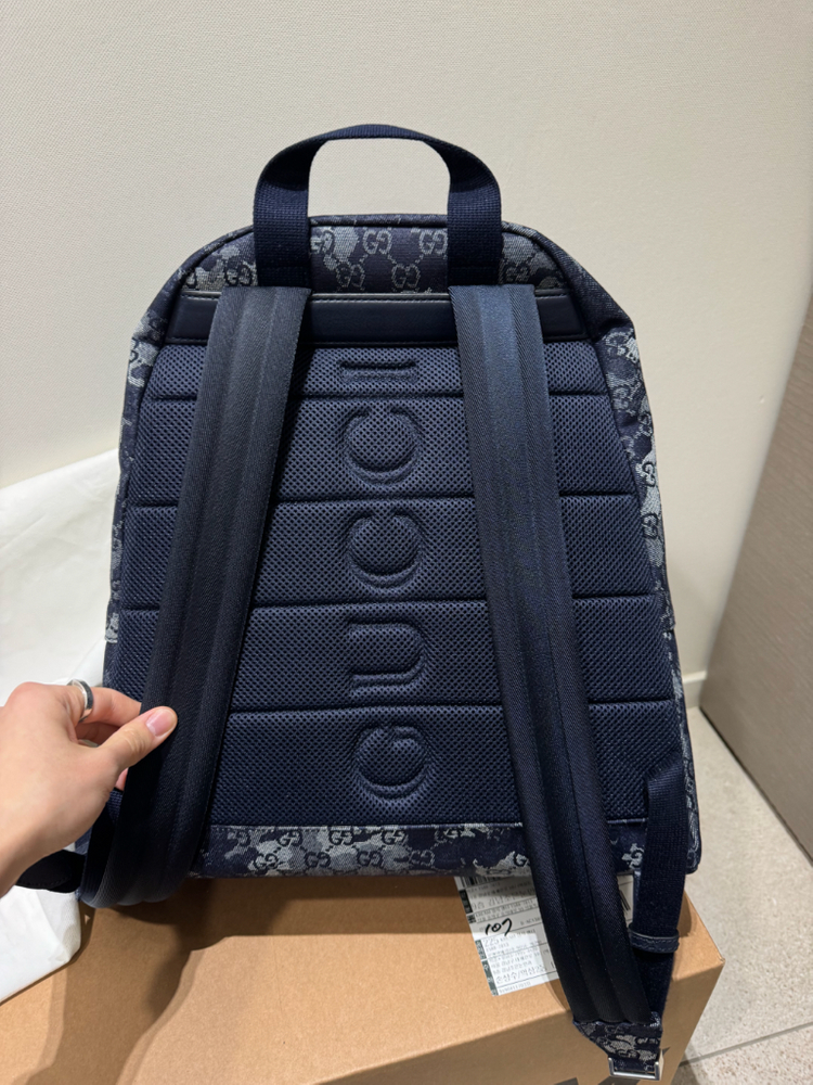 정품) 새상품) 구찌 데님 라지 백팩 다크 블루 판매!!--2