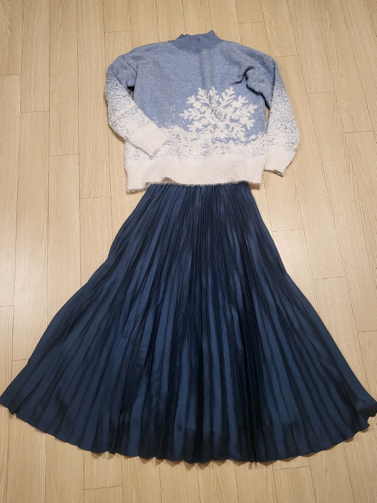 자라 플리츠 새틴스커트 날개사니트 일괄--1