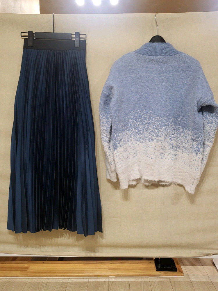 자라 플리츠 새틴스커트 날개사니트 일괄--2