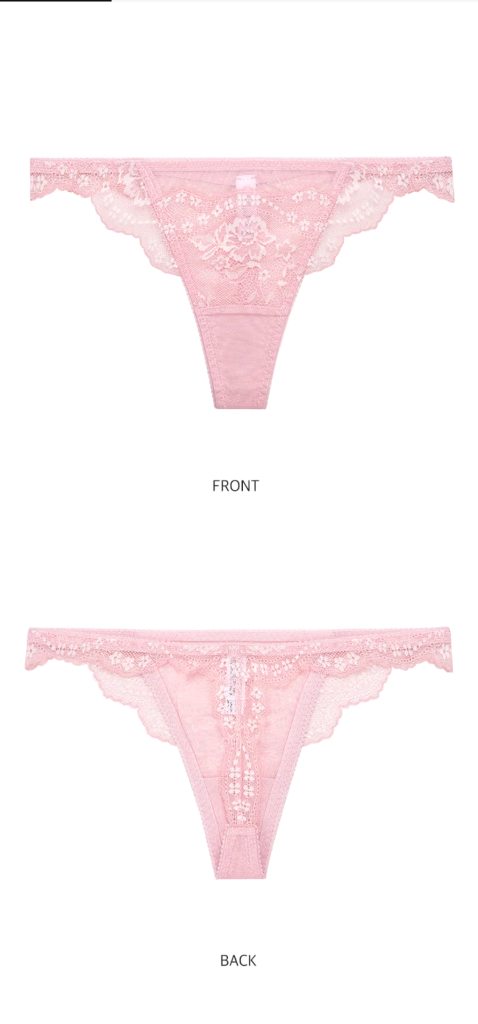 에블린 로맨틱 러블리 핑크 레이스 티팬티 95M 이미지