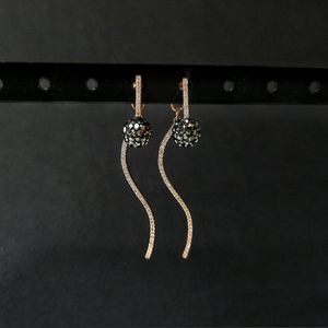 새상품, 선물박스포장]블랙 스와로브스키스톤 볼 드롭 귀걸이/목걸이 반지 팔찌 진주 샤넬 14k 18k 반클리프 디올