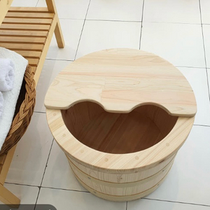 국내산 100% 편백나무 원형 족욕기