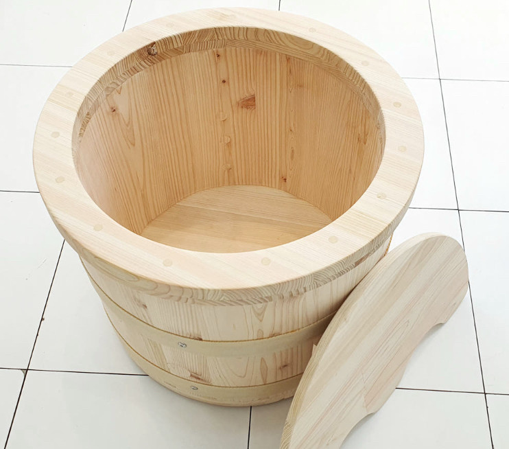 국내산 100% 편백나무 원형 족욕기--1