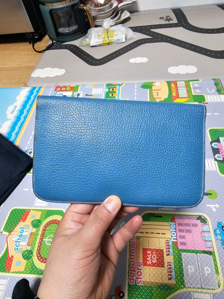 에르메스 도곤 블루지갑 여성용--3