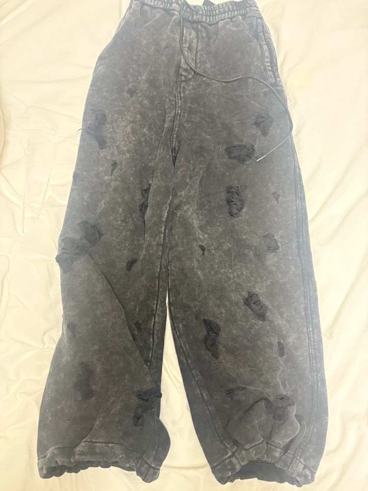 준지 가먼트 다잉, 디스트레스트 상의 하의 판매합니다--2