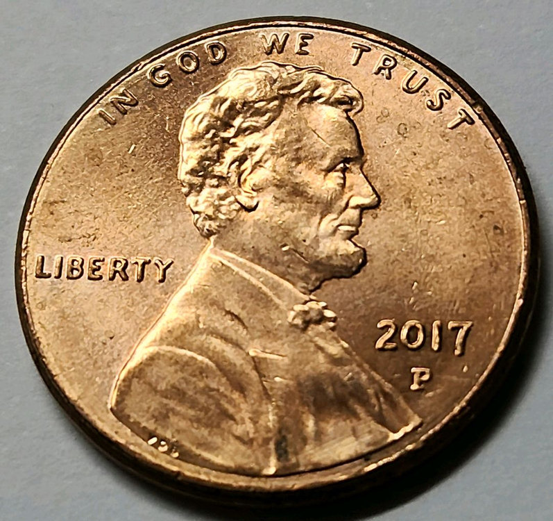 P 마크 단 1회 발행 희귀 동전 미국주화 링컨 방패 페니 2017 P 이미지