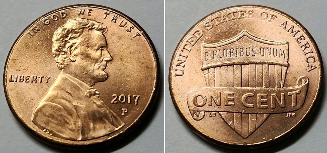 P 마크 단 1회 발행 희귀 동전 미국주화 링컨 방패 페니 2017 P 이미지