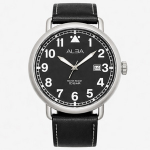 세이코 알바 [SEIKO ALBA] 밀리터리 필드워치 실버&블랙 손목시계 (S급)