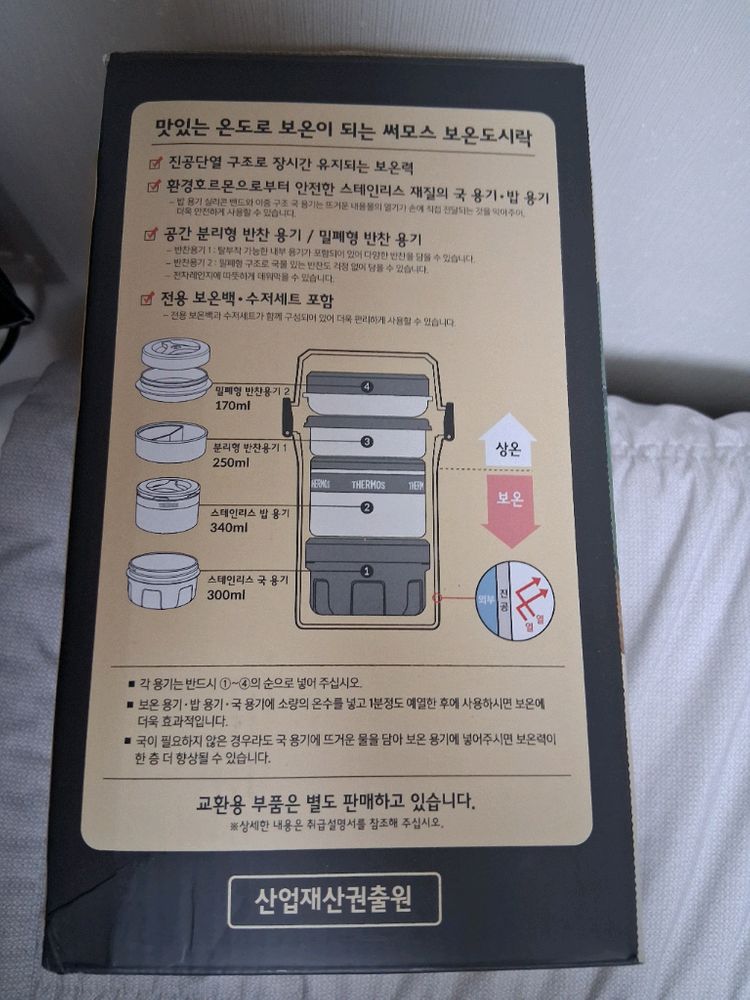 써모스 일체형 보온도시락 TKLH-1500--8