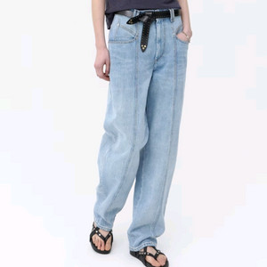 이자벨마랑 라이트블루 워싱 절개 포인트 데님팬츠/38