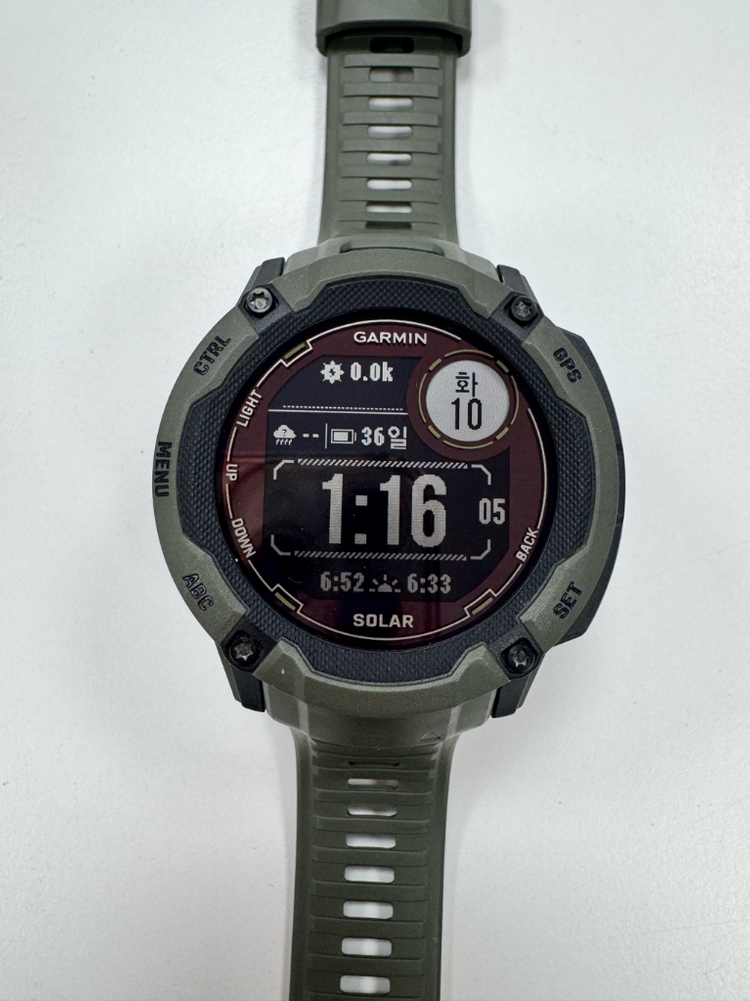 가민 인스팅트 2X 솔라 모스 아웃도어 GPS 스마트워치--2