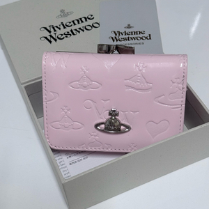 비비안웨스트우드 핑크 오브 로고 반지갑