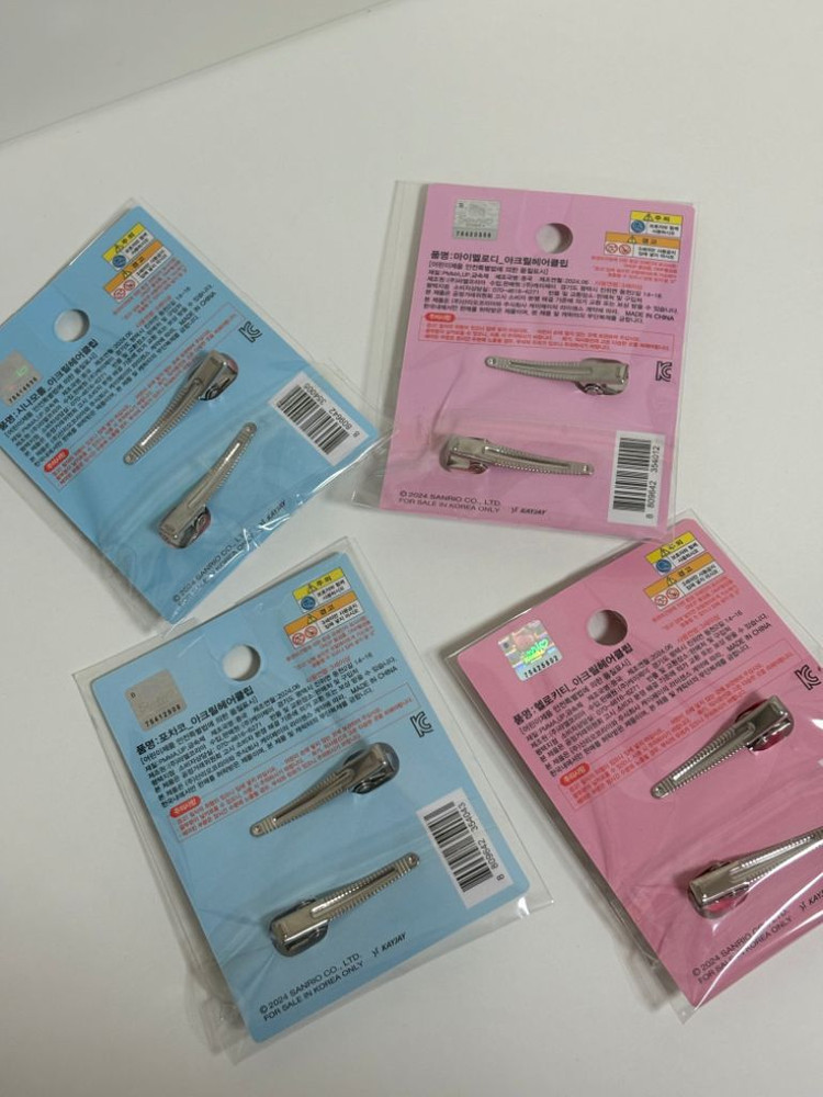 산리오 아크릴 헤어클립 (정품 새상품)--2