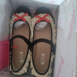 레이스 리본 플랫슈즈