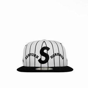 [57.7cm] 슈프림 x 홈런 S로고 뉴에라 스트라이프 스냅백 모자 이미지