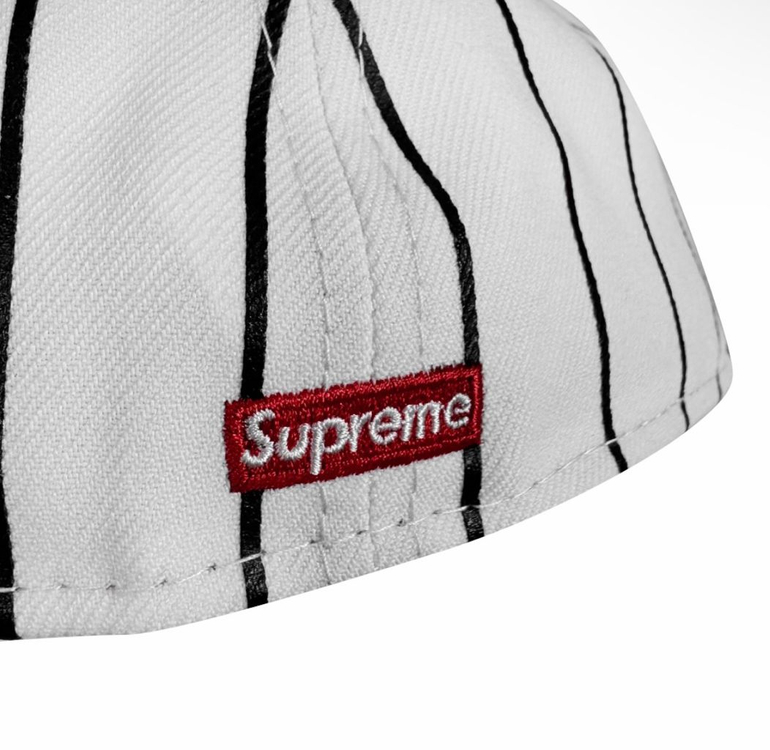 [57.7cm] 슈프림 x 홈런 S로고 뉴에라 스트라이프 스냅백 모자 이미지