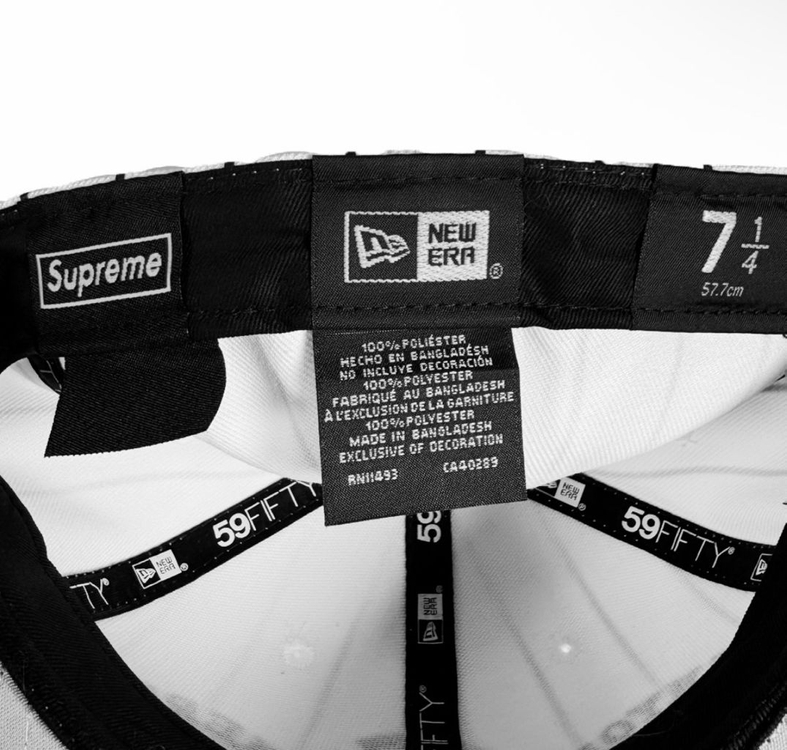 [57.7cm] 슈프림 x 홈런 S로고 뉴에라 스트라이프 스냅백 모자 이미지