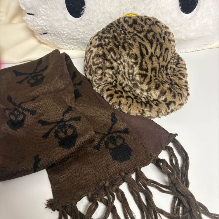 라떼갸루 일본빈티지 머플러 목도리 비니 헌팅캡 모자 이미지