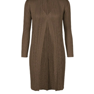 플리츠플리즈 뉴 컬러풀 베이직 미디가디건 브라운