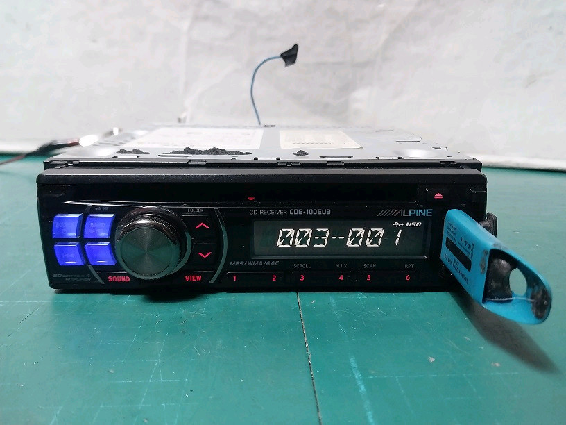 알파인 USB AUX 1단 사제 오디오 데크 / CDE-100EUB / CD고장--1