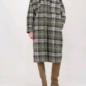 이자벨마랑 가브리온 오버사이즈 체크울블렌드 블랭킷 코트