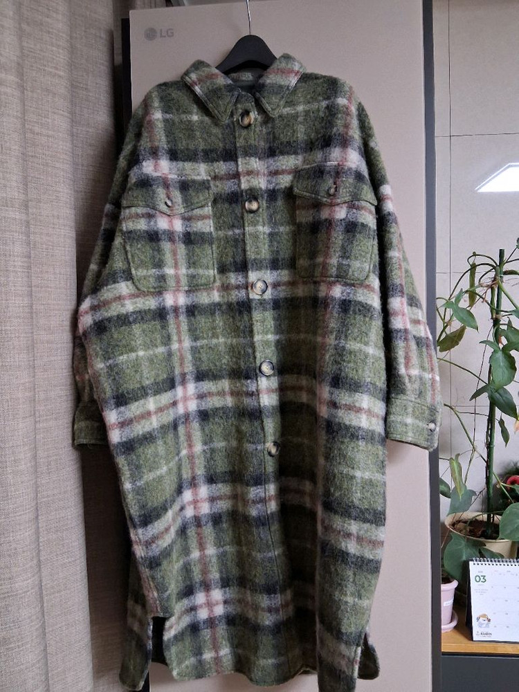 이자벨마랑 가브리온 오버사이즈 체크울블렌드 블랭킷 코트--1