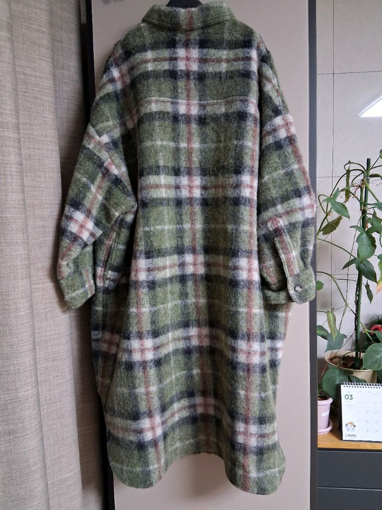 이자벨마랑 가브리온 오버사이즈 체크울블렌드 블랭킷 코트--2