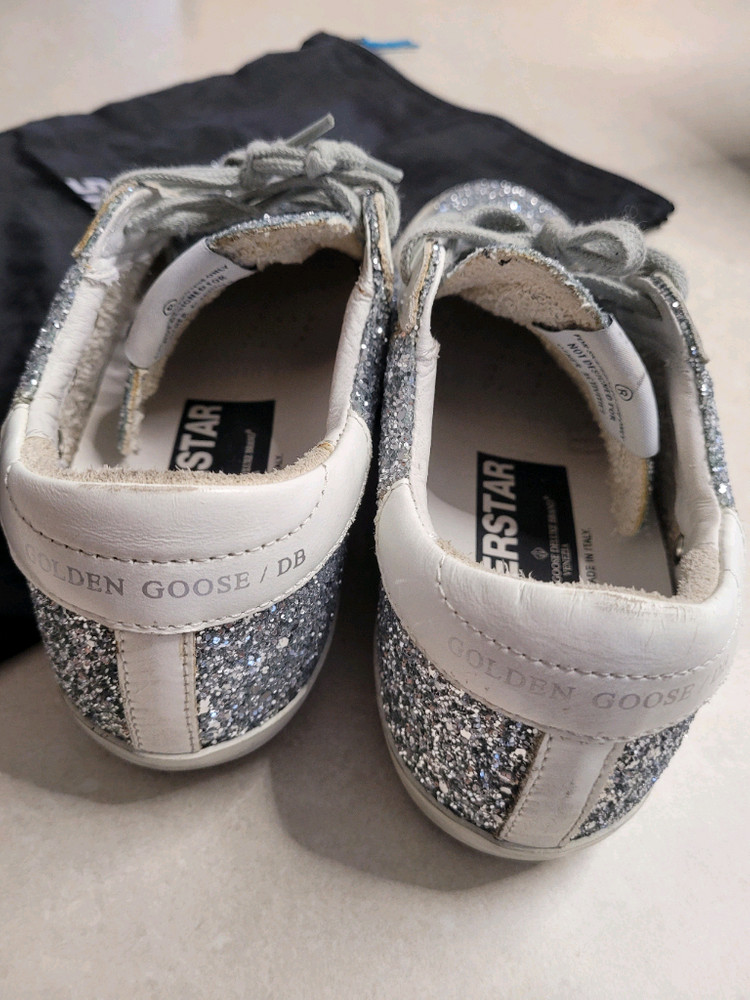 골든구스 슈퍼스타 실버 글리터 스니커즈 37(240)--2