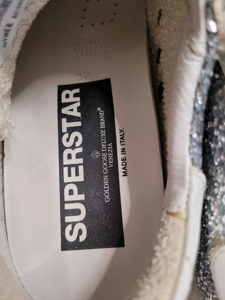 골든구스 슈퍼스타 실버 글리터 스니커즈 37(240)--3