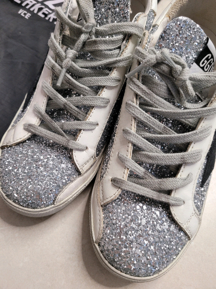골든구스 슈퍼스타 실버 글리터 스니커즈 37(240)--6