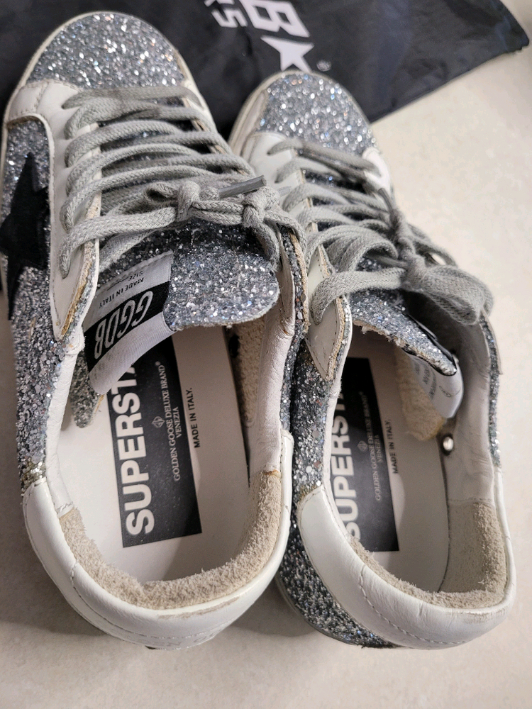 골든구스 슈퍼스타 실버 글리터 스니커즈 37(240)--7