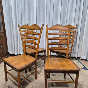 엔틱 빈티지 원목 식탁의자x4