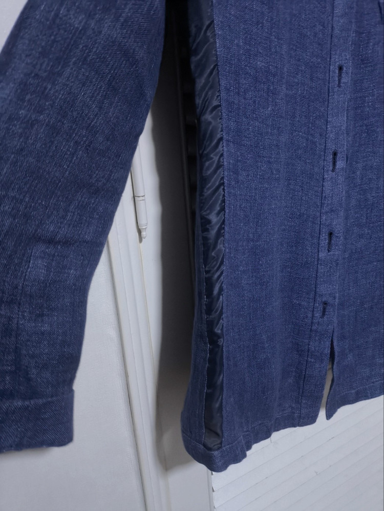 38 알마니 데님 노카라 자켓--5