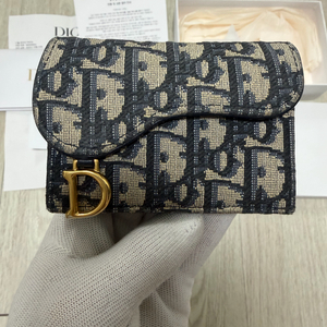 정품,인보이스풀박스 디올 오블리크 새들 카드지갑,카드홀더